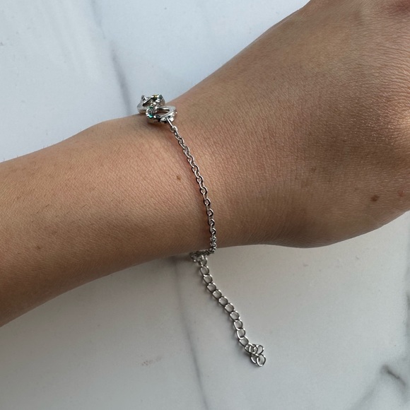 BRAND NEW Silver Infinity Bracelet with colorful stones - Picture 3 of 5